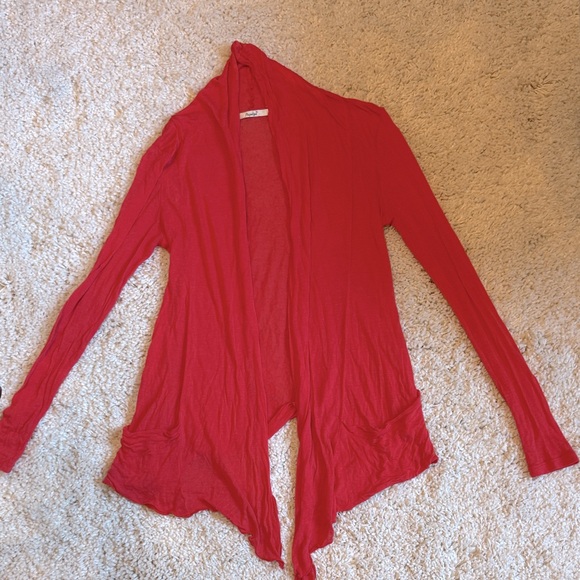 Salmon women’s papaya Cardigan small long sleeve stretchy soft with scrunch - Picture 1 of 3